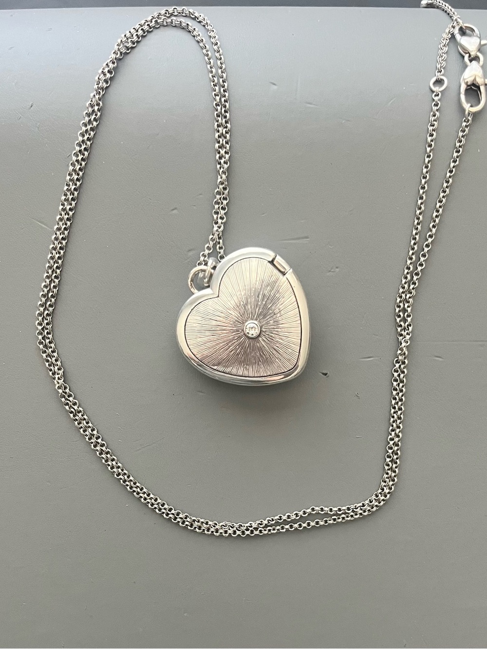 Brighton “Last Day Of Spring” Silver Plated Heart, Locket, Crystals Necklace - Picture 2 of 4
